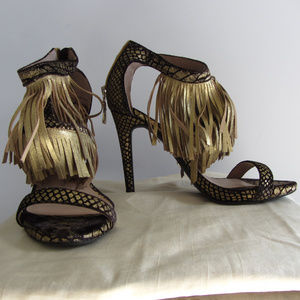 bebe "Salomeh" Fringe Python Sandal